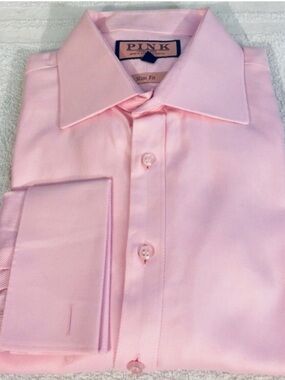 Thomas Pink Light Pink Men's Dress Shirt - Spread Collar